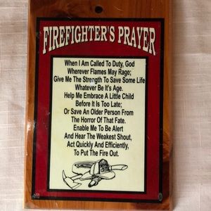Wall Plaque “Firefighter’s  Prayer on wood